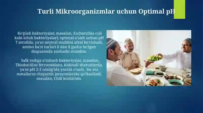 Ozuqa muhitlar pHni anqilash 4