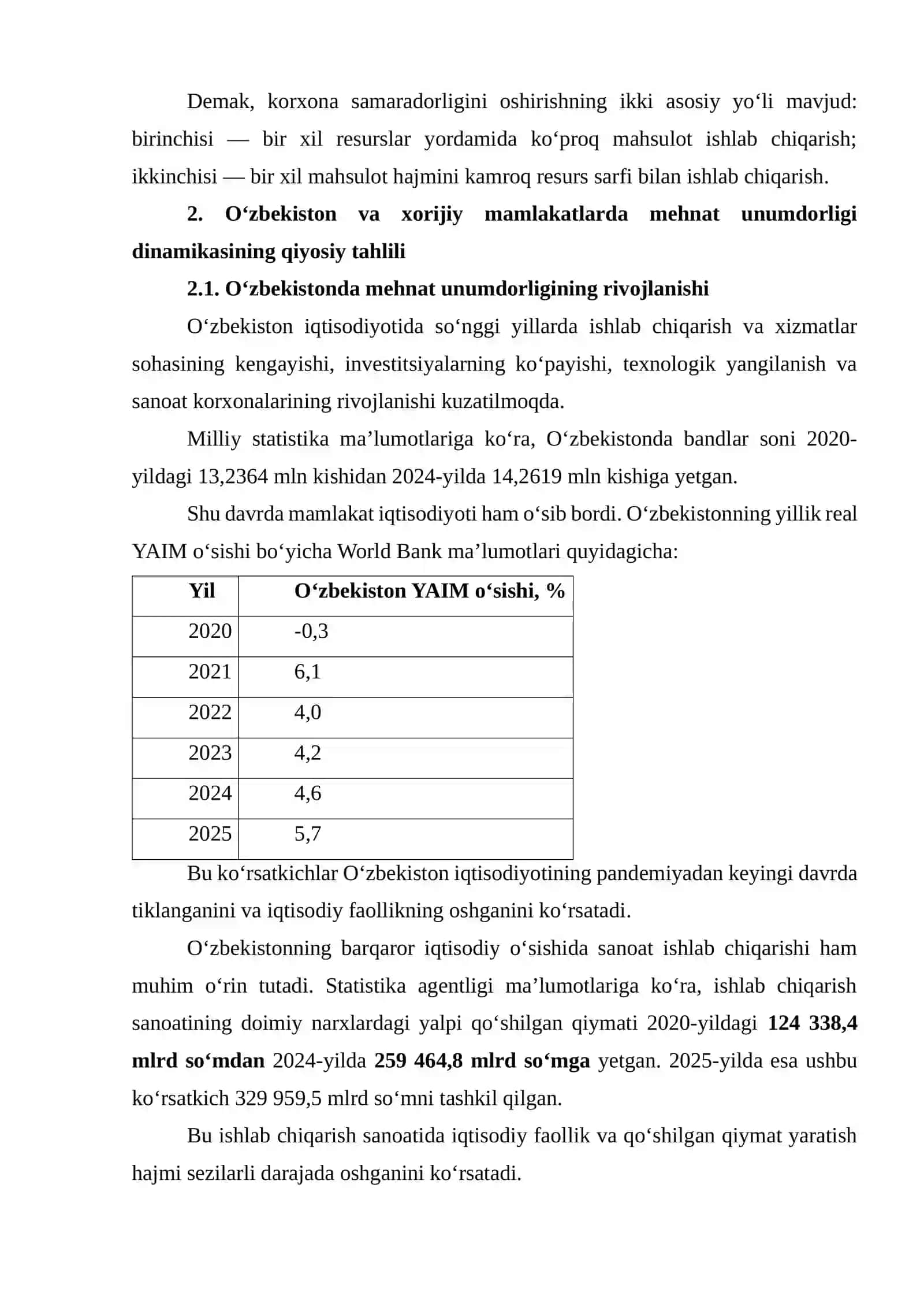 Mehnat unumdorligi va ishlab chiqarish samaradorligining iqtisodiy mohiyati 4