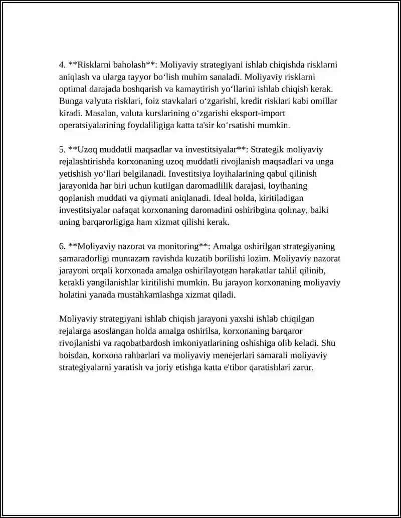 Moliyaviy strategiyani ishlab chiqishning nazariy asoslari 4