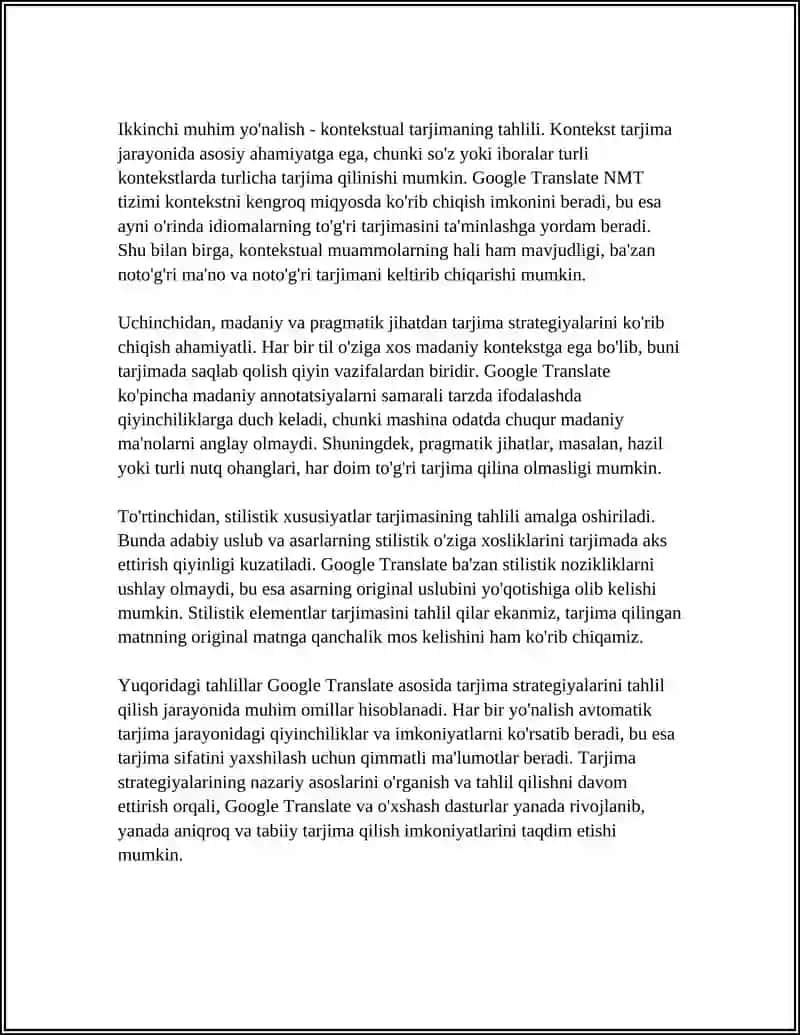 GOOGLE TRANSLATE YORDAMIDA TARJIMA STRATEGIYALARINI TAHLIL QILISH 4