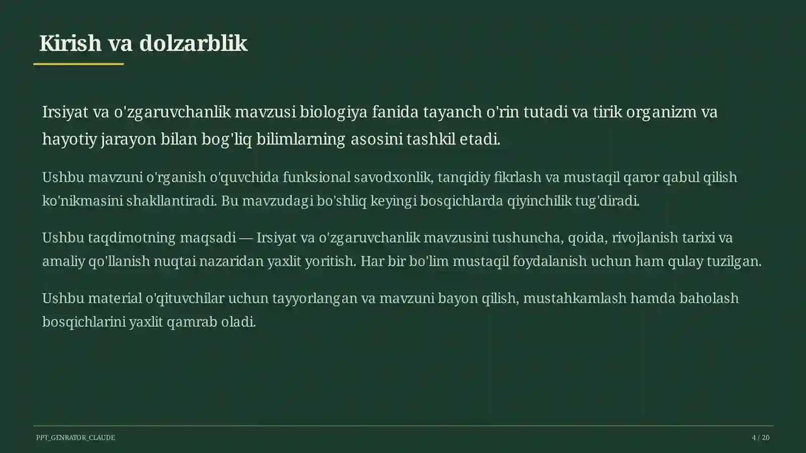 Irsiyat va o'zgaruvchanlik (9-sinf) 4