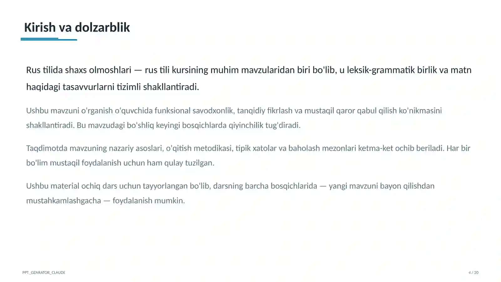 Rus tilida shaxs olmoshlari (5-sinf) 4
