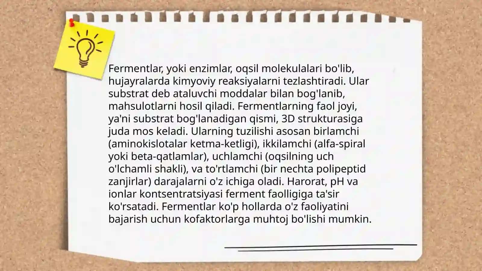 Fermentlarning xossalari 4