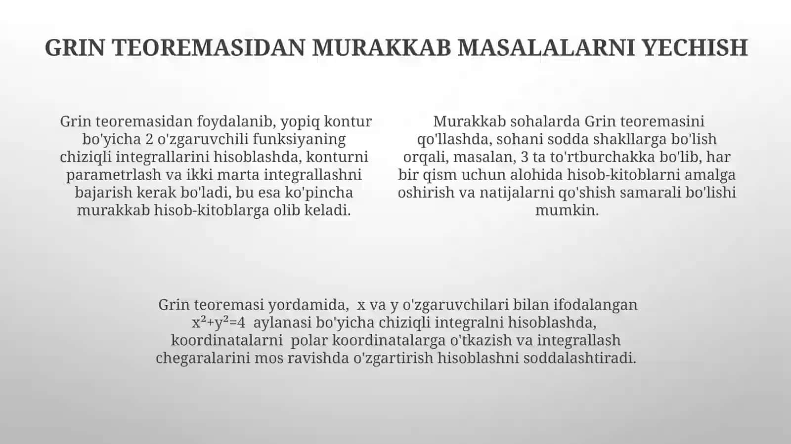 Egri chiziq integral 4