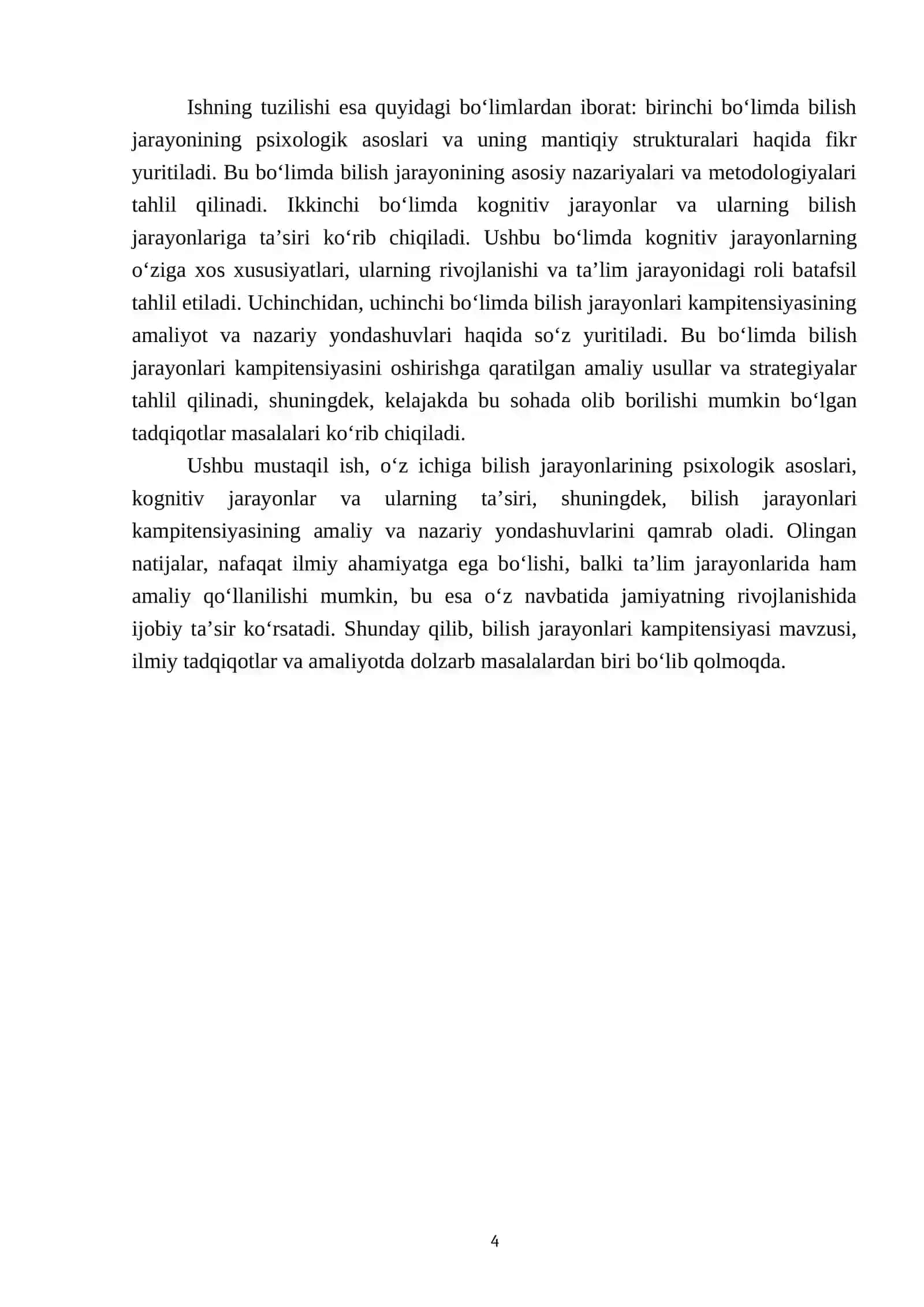 Bilish jarayonlari kampitensiyasi 4