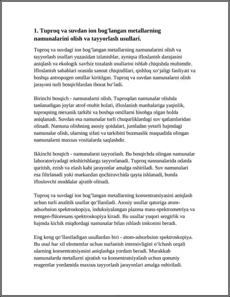 Tuproq va Suvdagi Ion Bog'lanishi Ifloslovchi Moddalar 4