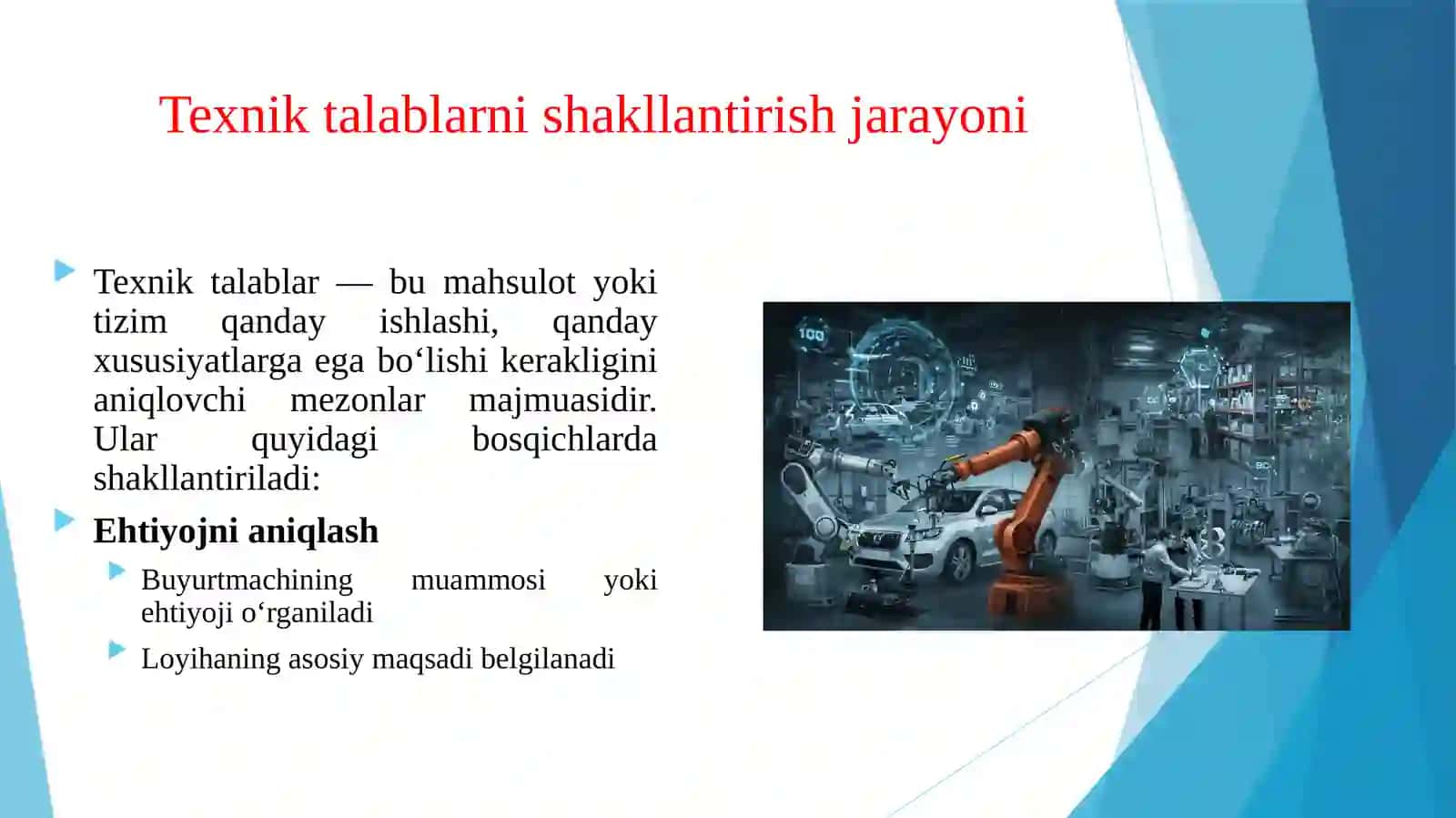 Texnik topshiriq va talablarni shakllantirish 4