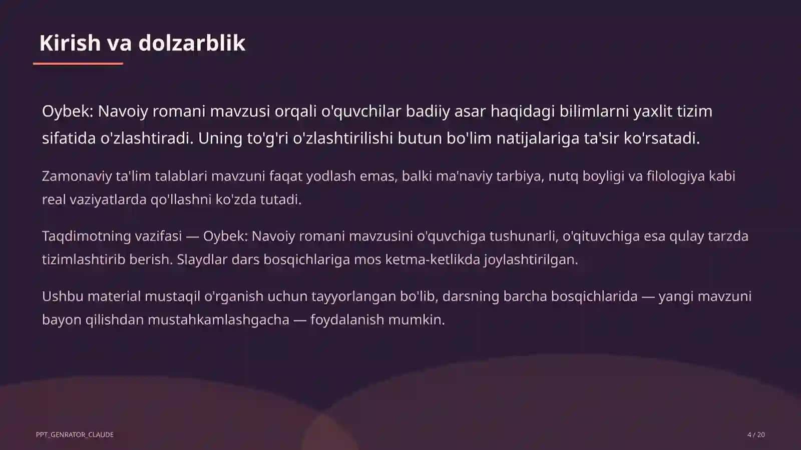 Oybek: Navoiy romani (10-sinf) 4