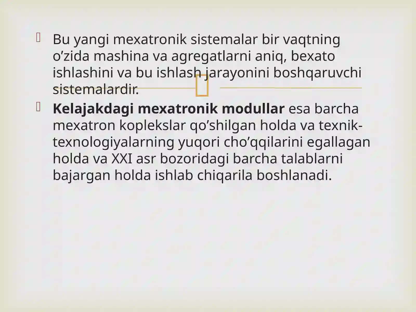 Mexatron modullarining sinflanishi 4