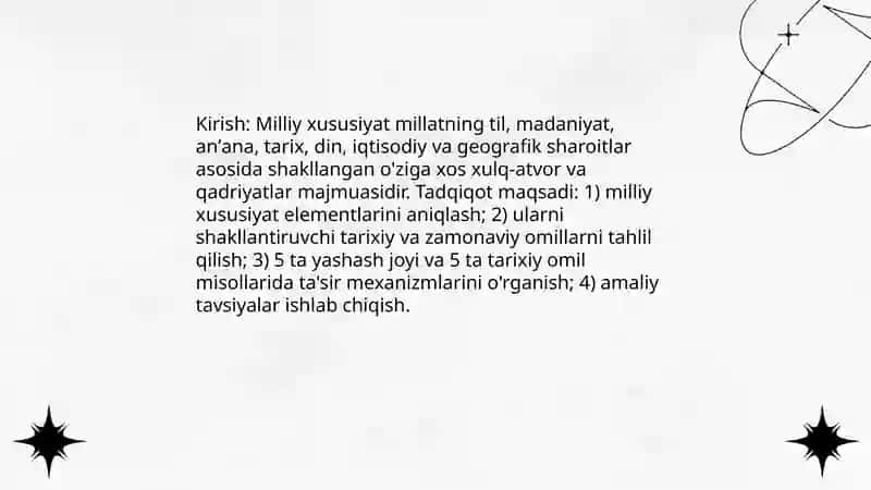 Milliy xususiyatni shakllantiruvchi ta'ʼsir etuvchi omillar slayd taqdimoti 4