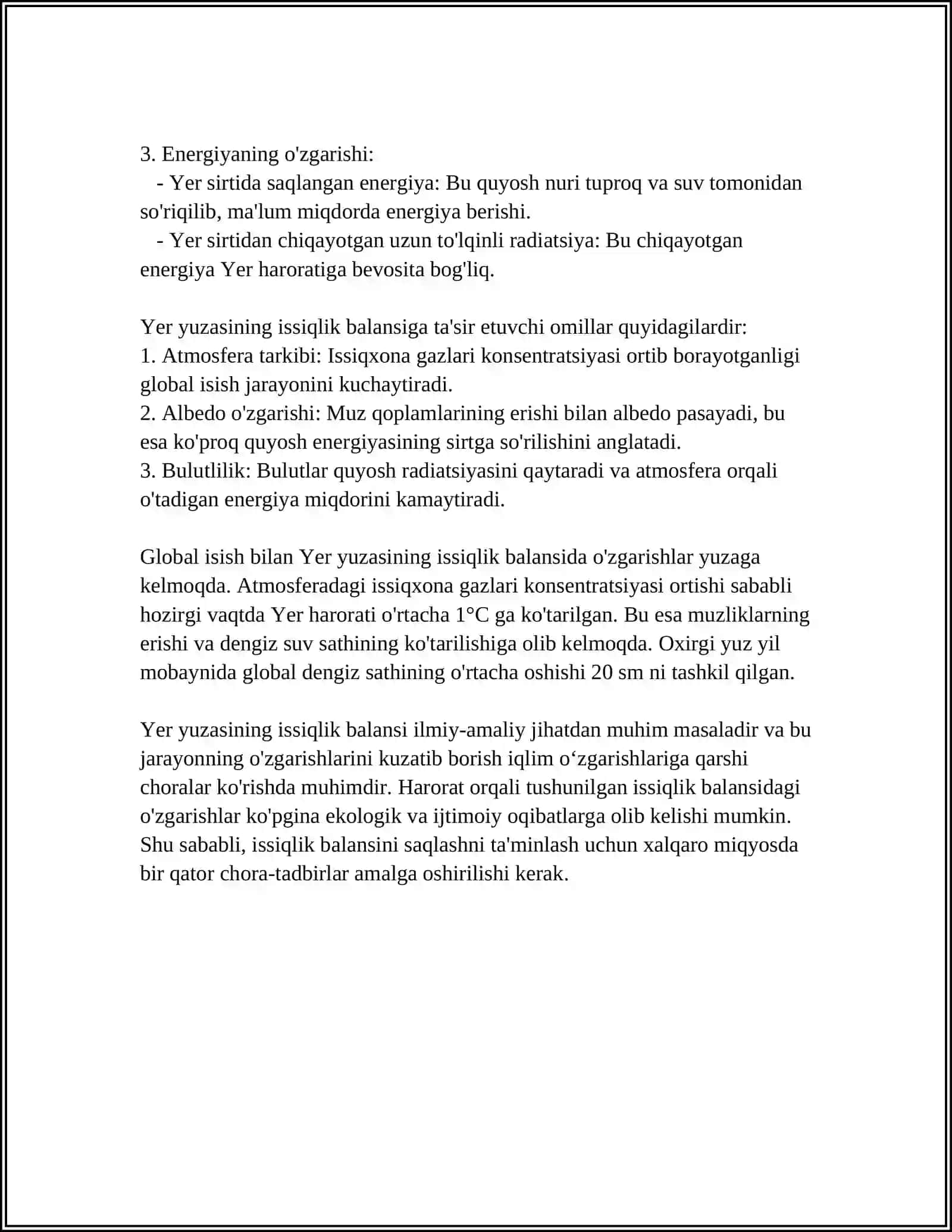 YER YUZASI VA ISSIQLIK BALANSI 4