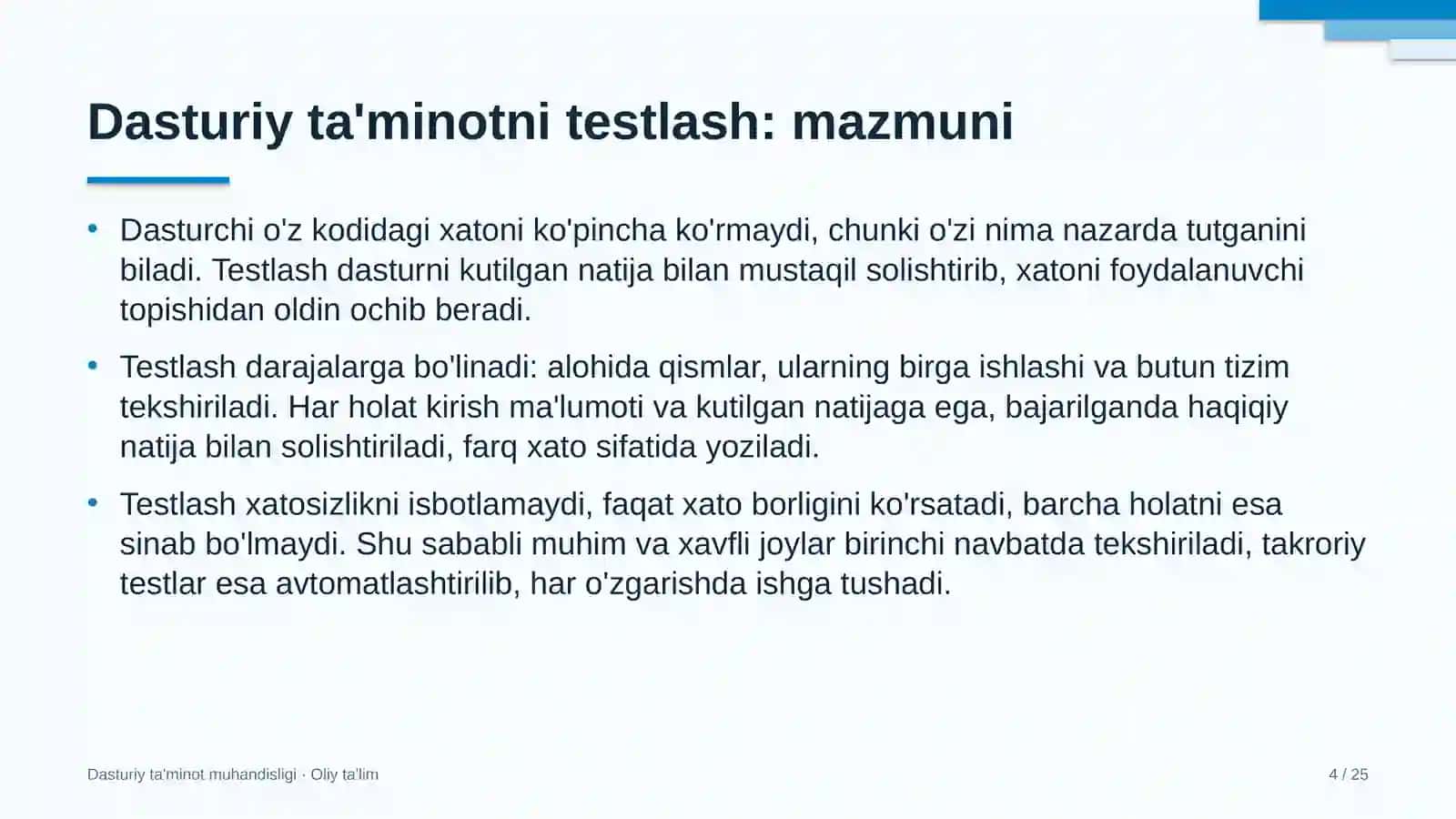 dizayn studiyalarida dasturiy ta'minotni testlash 3117 4