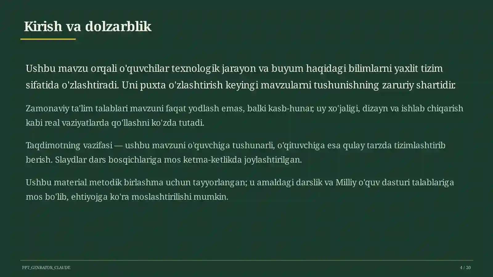 Ishlab chiqarish texnologiyalari va avtomatlashtirish (10-sinf) 4