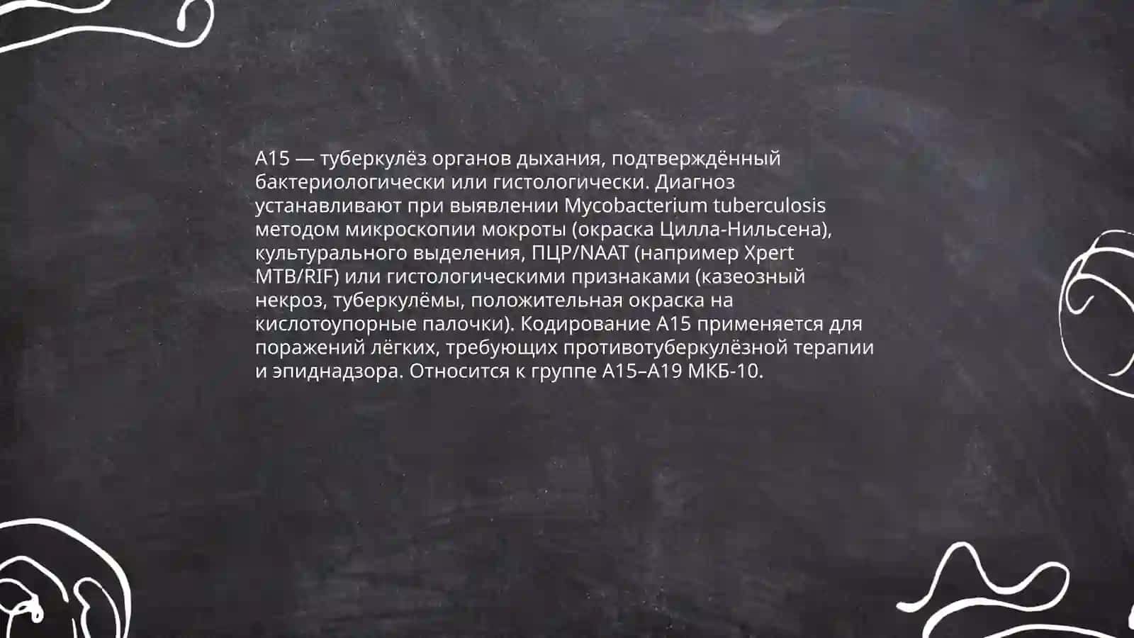 Классификация туберкулёза по МКБ-10, рекомендованной ВОЗ 4