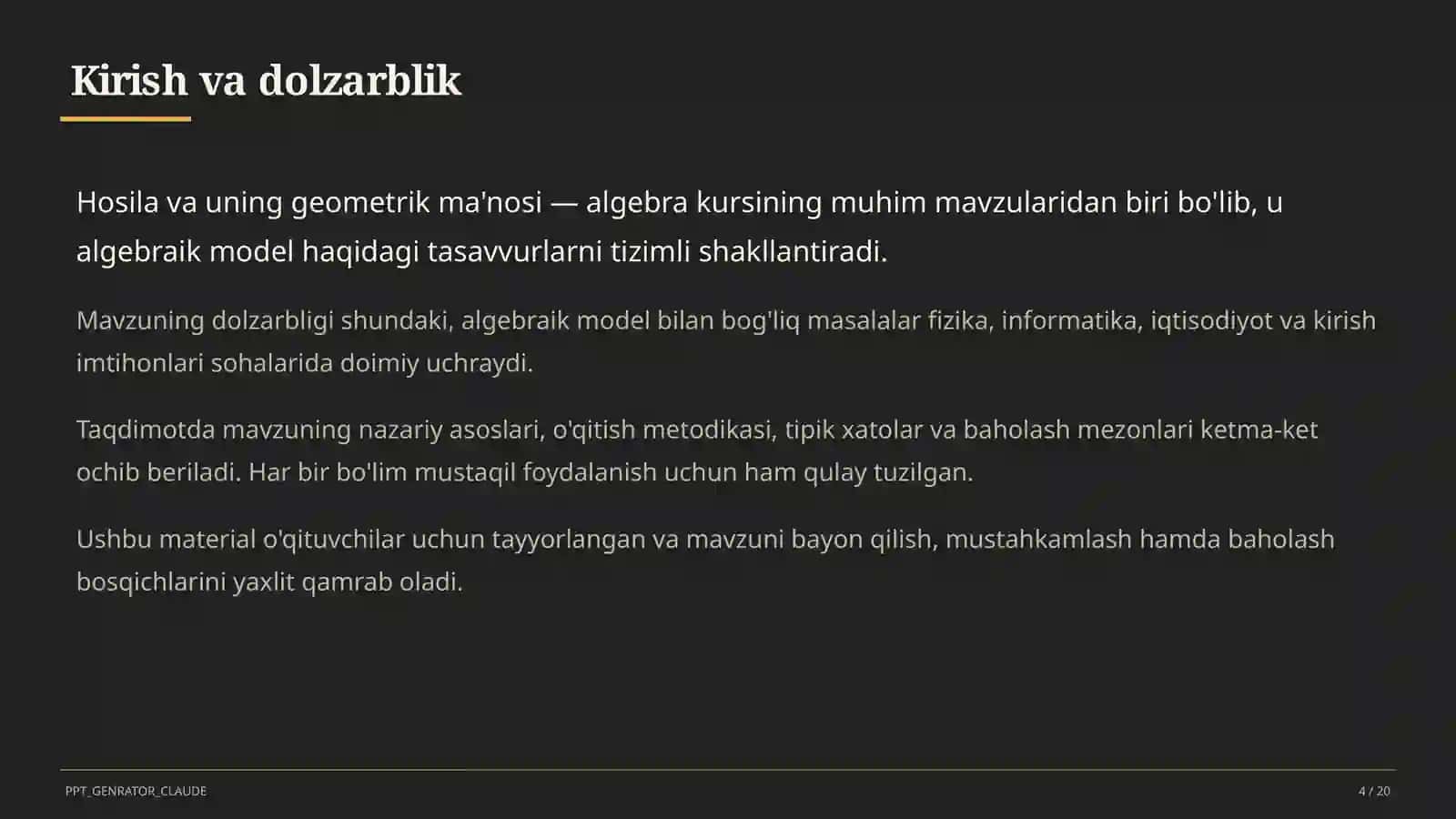 Hosila va uning geometrik ma'nosi (11-sinf) 4