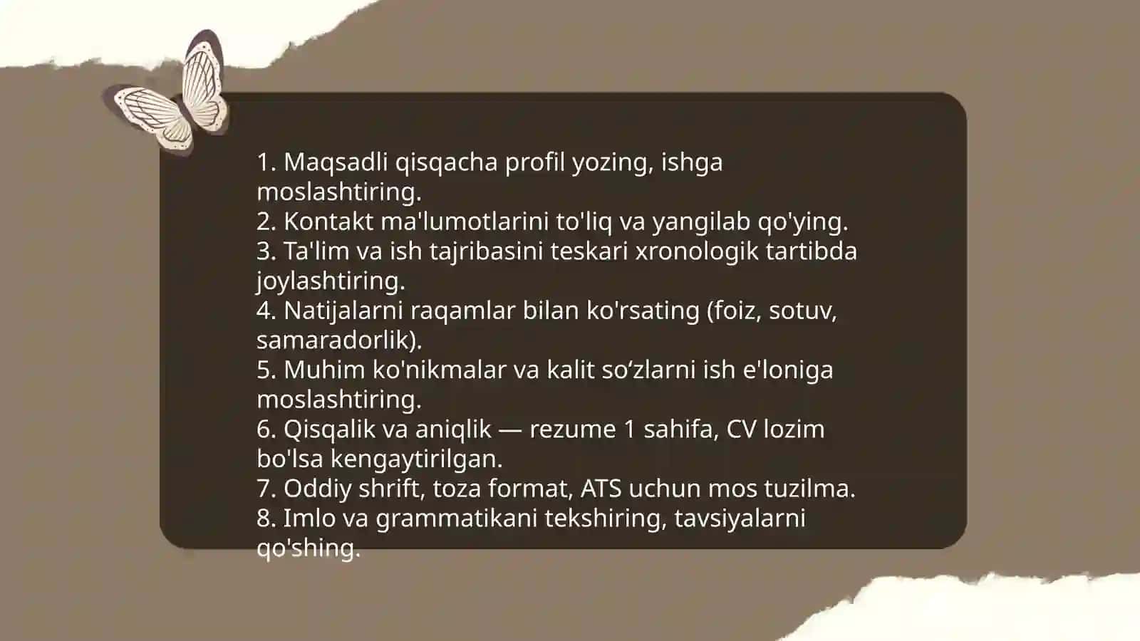 Karyera rejalashtirish va maqsad qo'yish 4