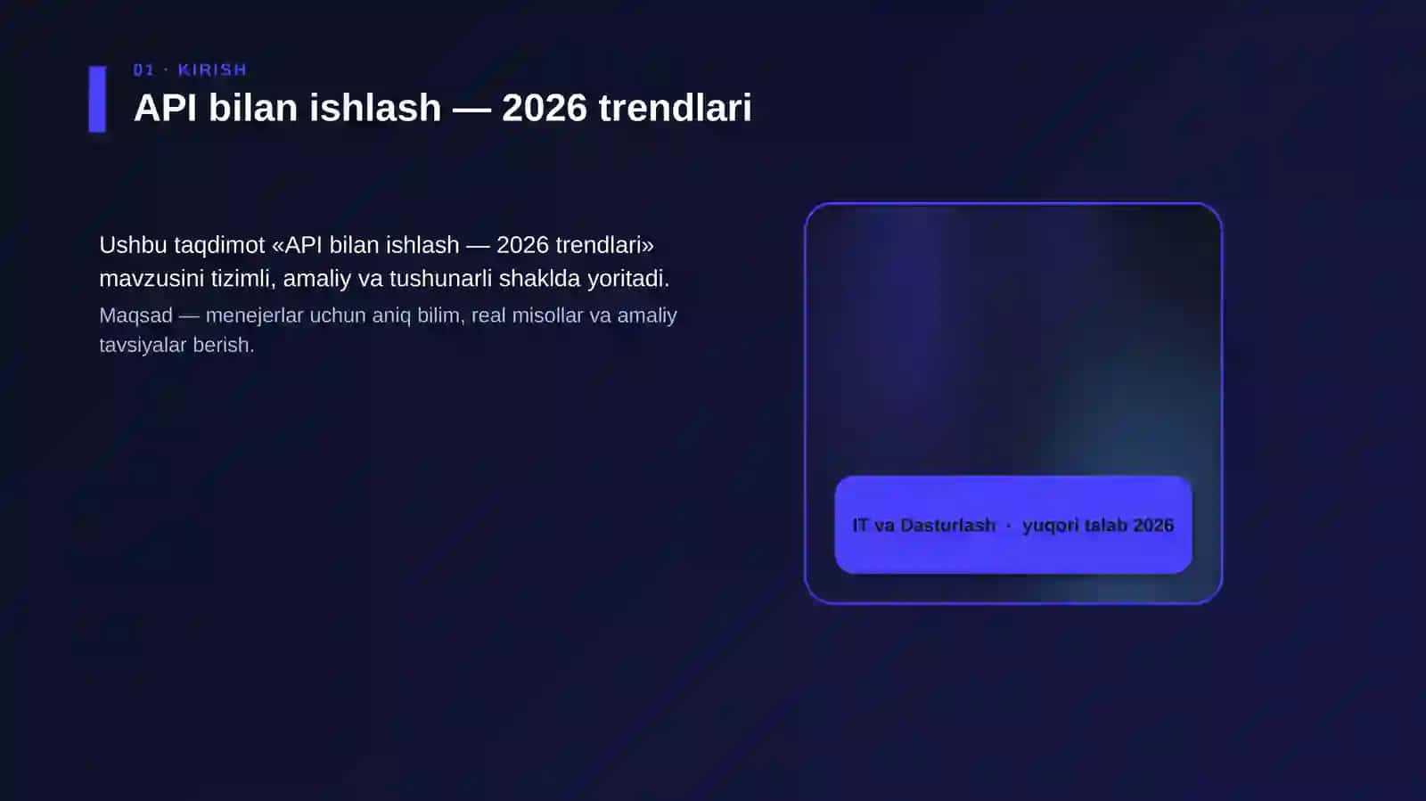 API bilan ishlash — 2026 trendlari 4