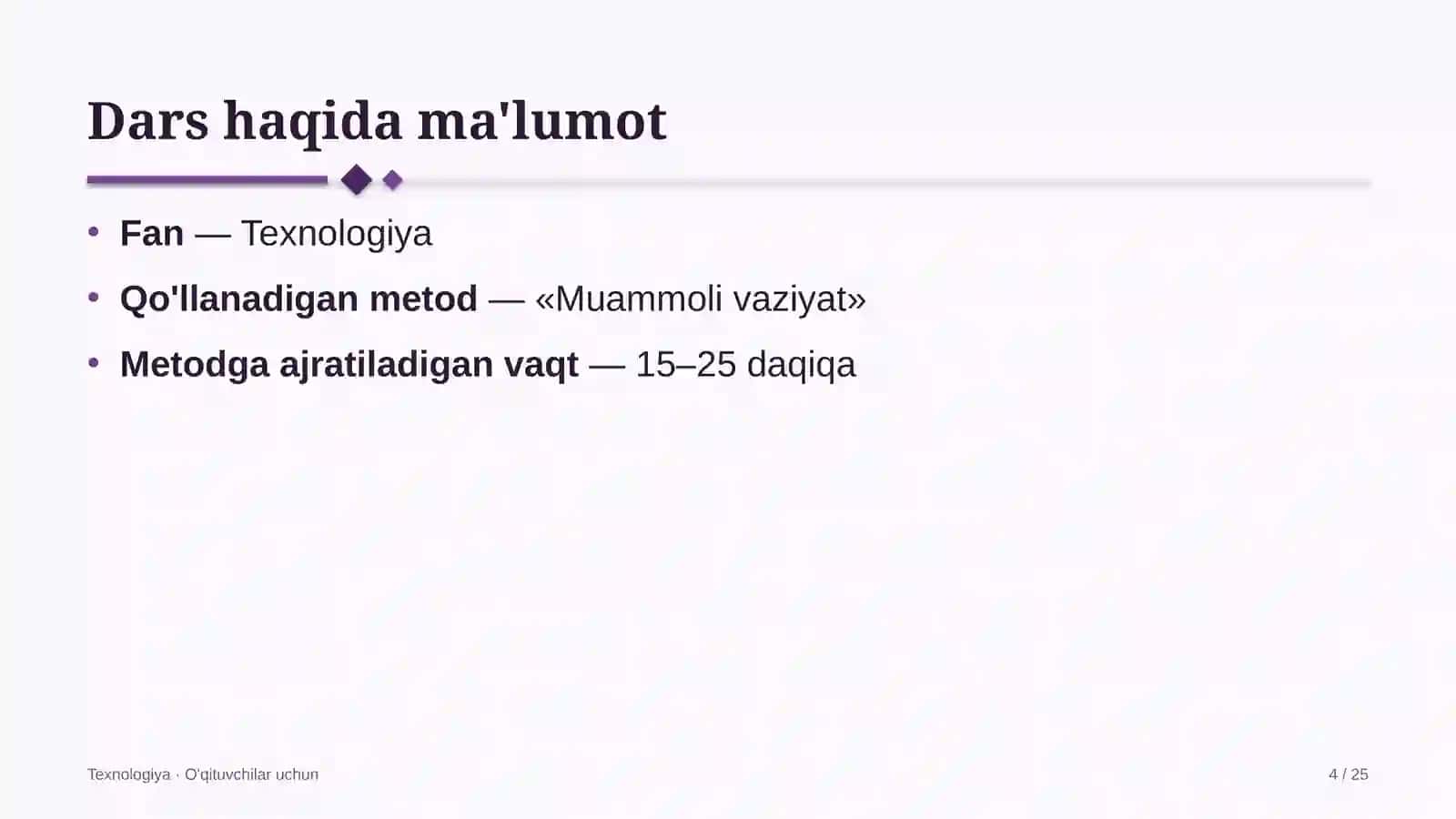 texnologiya darslarida muammoli vaziyat metodidan foydalanish 1369 4