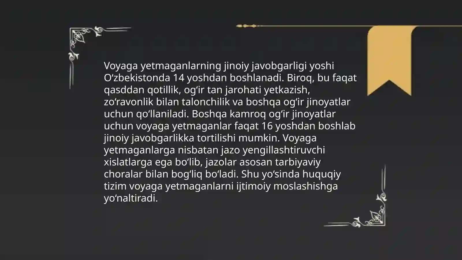 Voyaga yetmaganlar jinoiy javobgarligi 4
