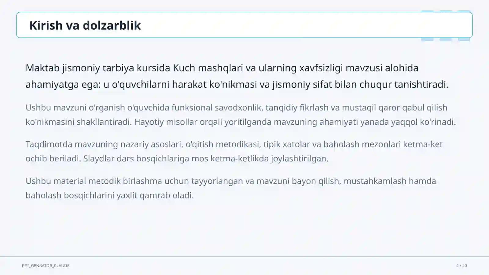 Kuch mashqlari va ularning xavfsizligi (8-sinf) 4