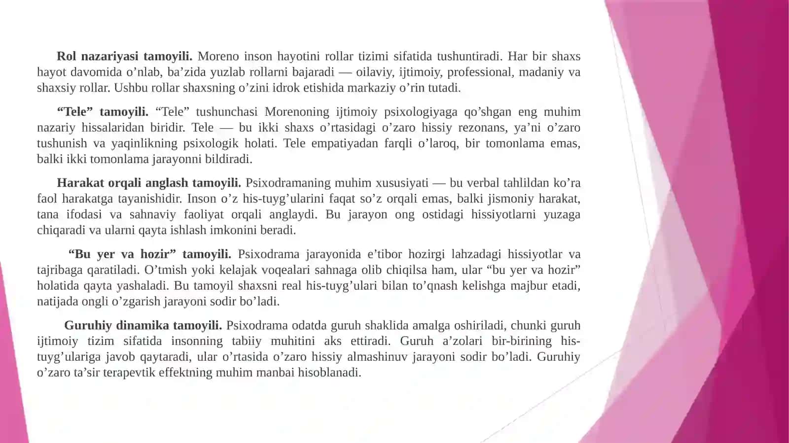 Psixodrammaning asosiy tushunchalari 4