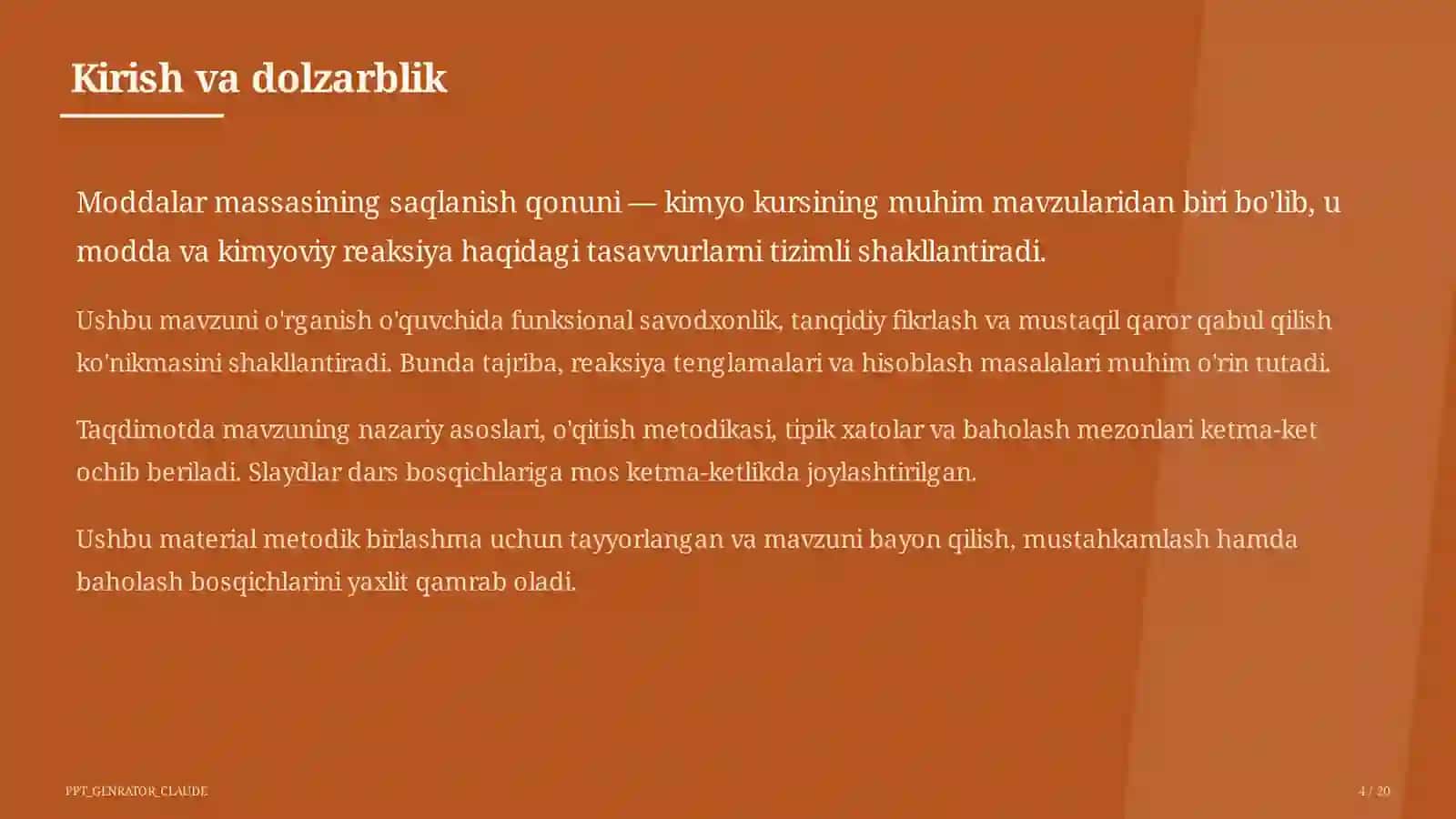 Kimyo (7– 11) — metodik birlashma uchun 4