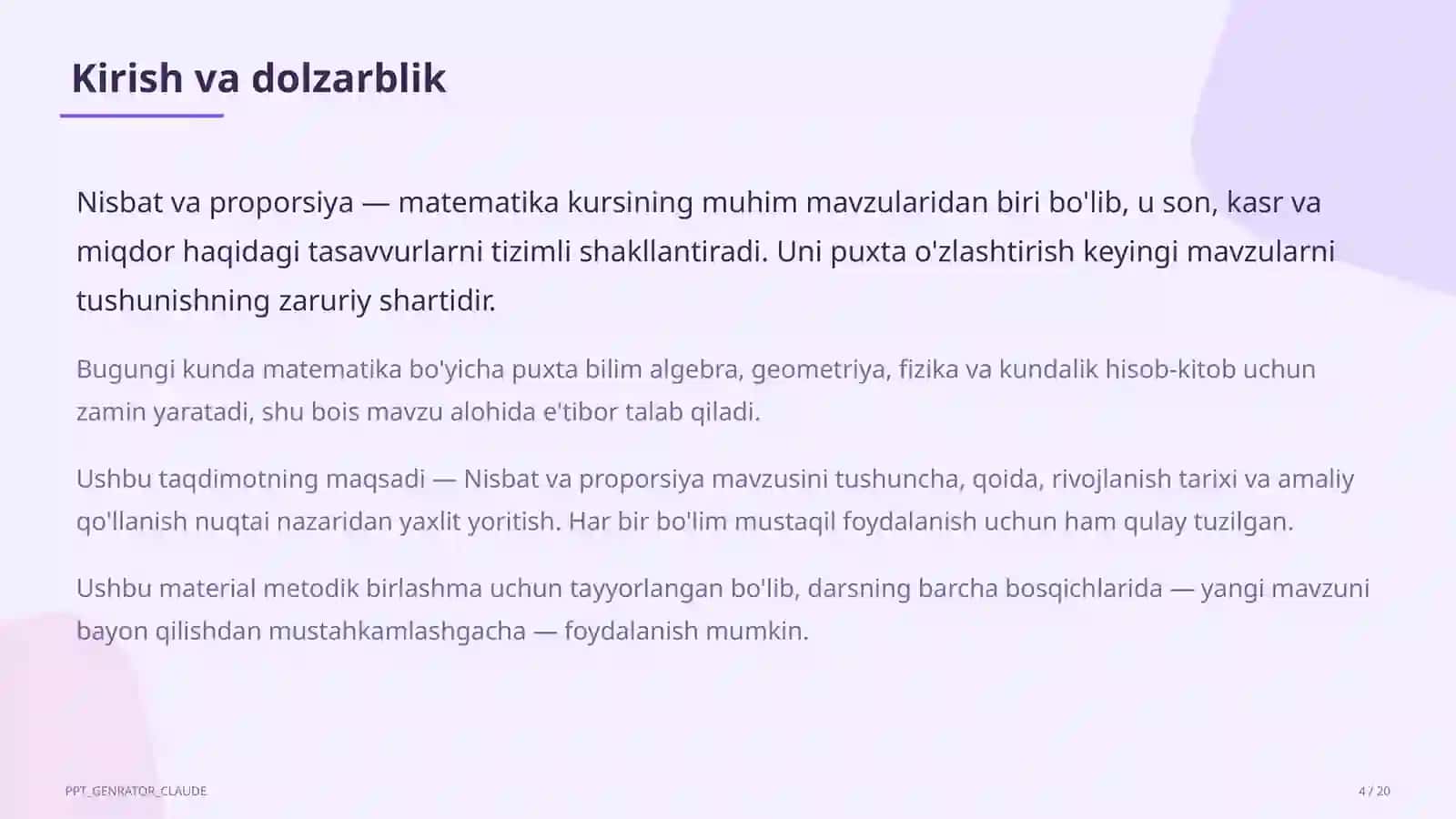 Nisbat va proporsiya (6-sinf) 4