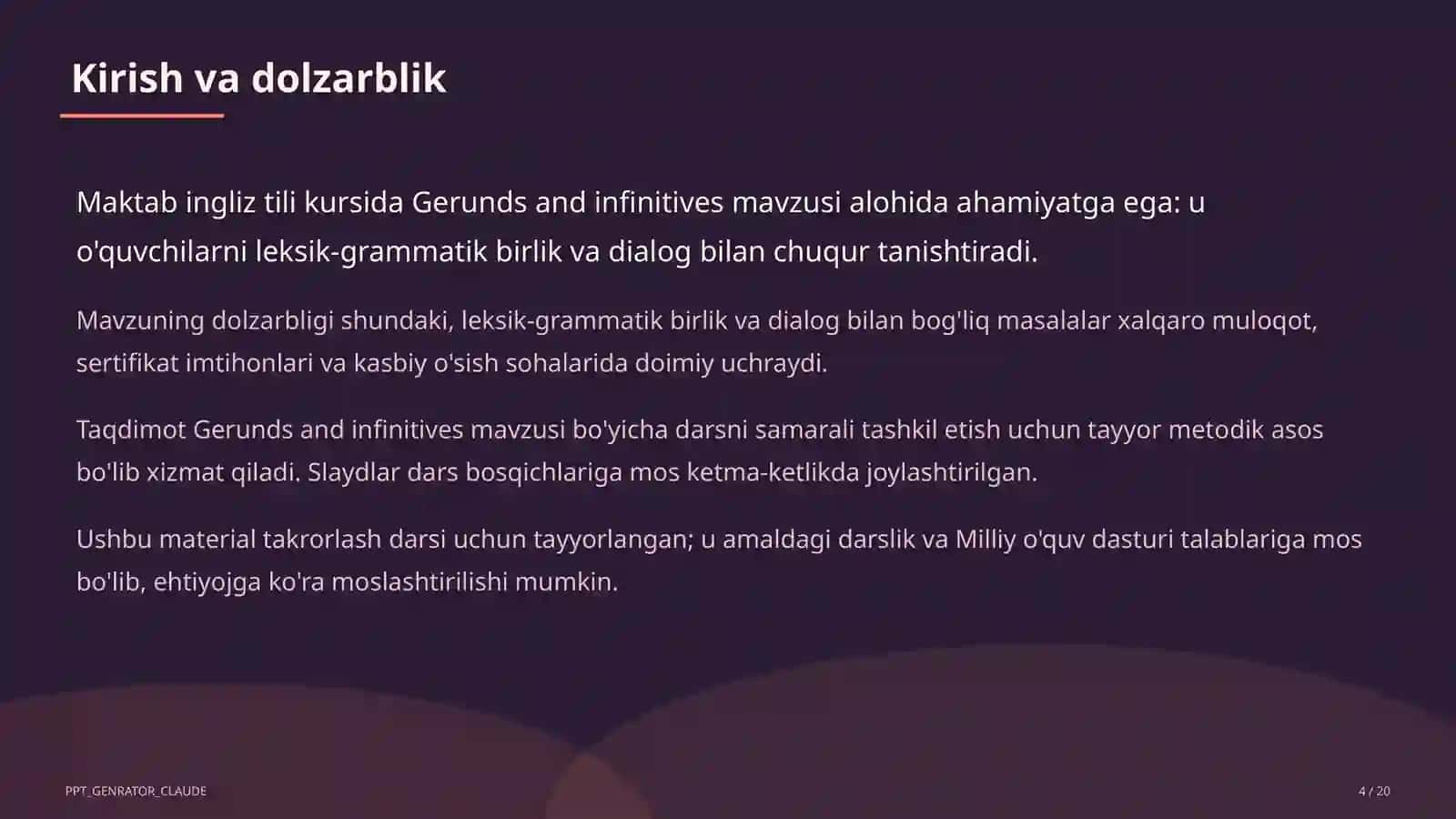 Gerunds and infinitives (11-sinf) 4