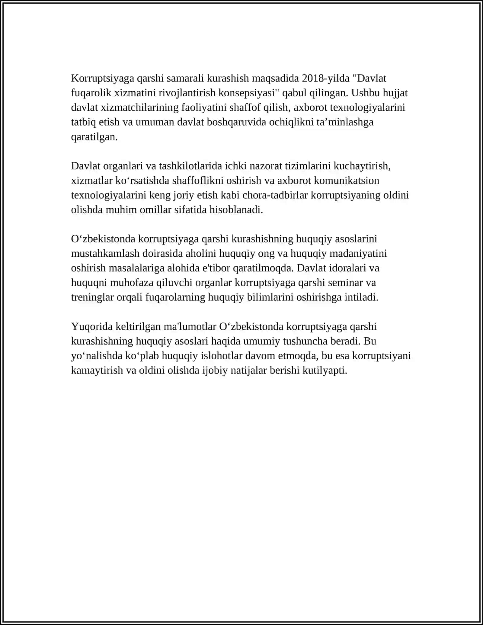 KARUPSIYAGA QARSHI KURASH USULARI, KARUPSIYANING TARIXIY ILDIZLARI 4