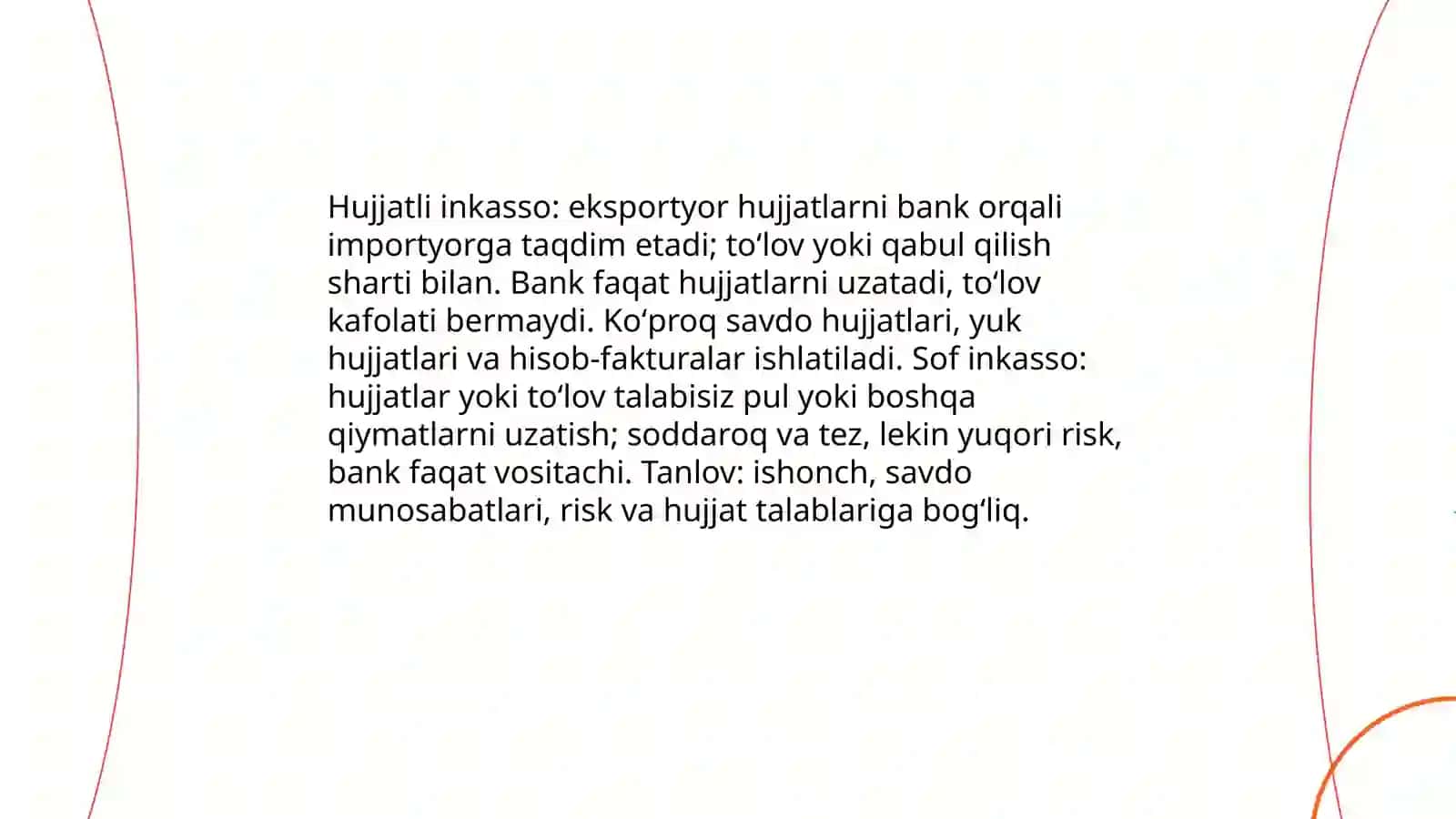 Xalqaro xisob-kitoblarning inkasso shakli 4