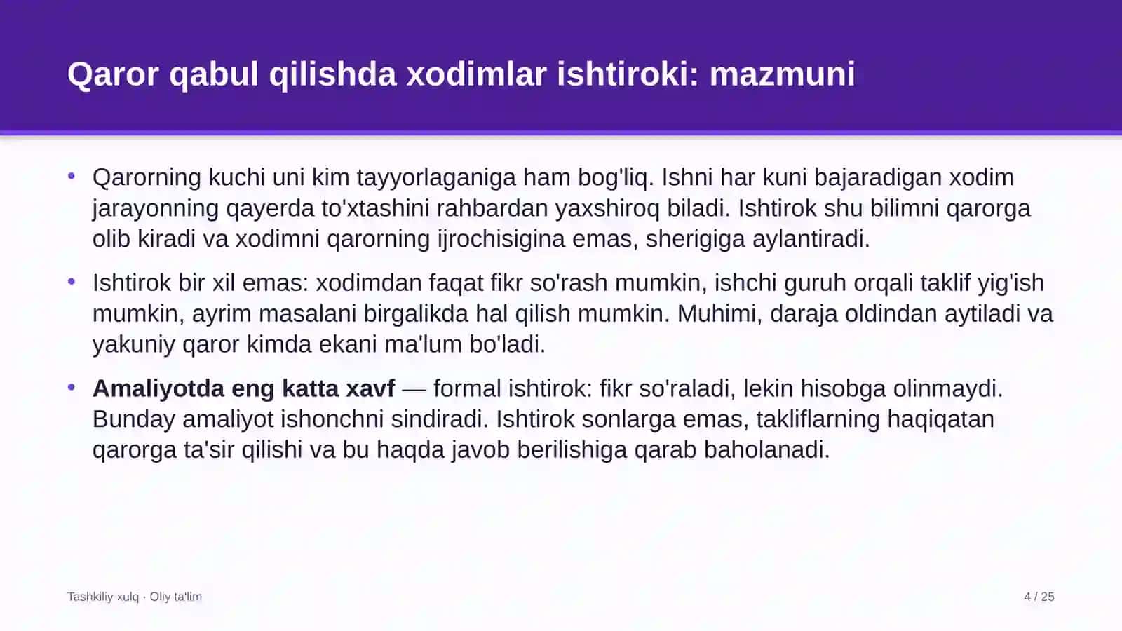 reklama agentliklarida qaror qabul qilishda xodimlar ishtirokini kengaytirish 6705 4