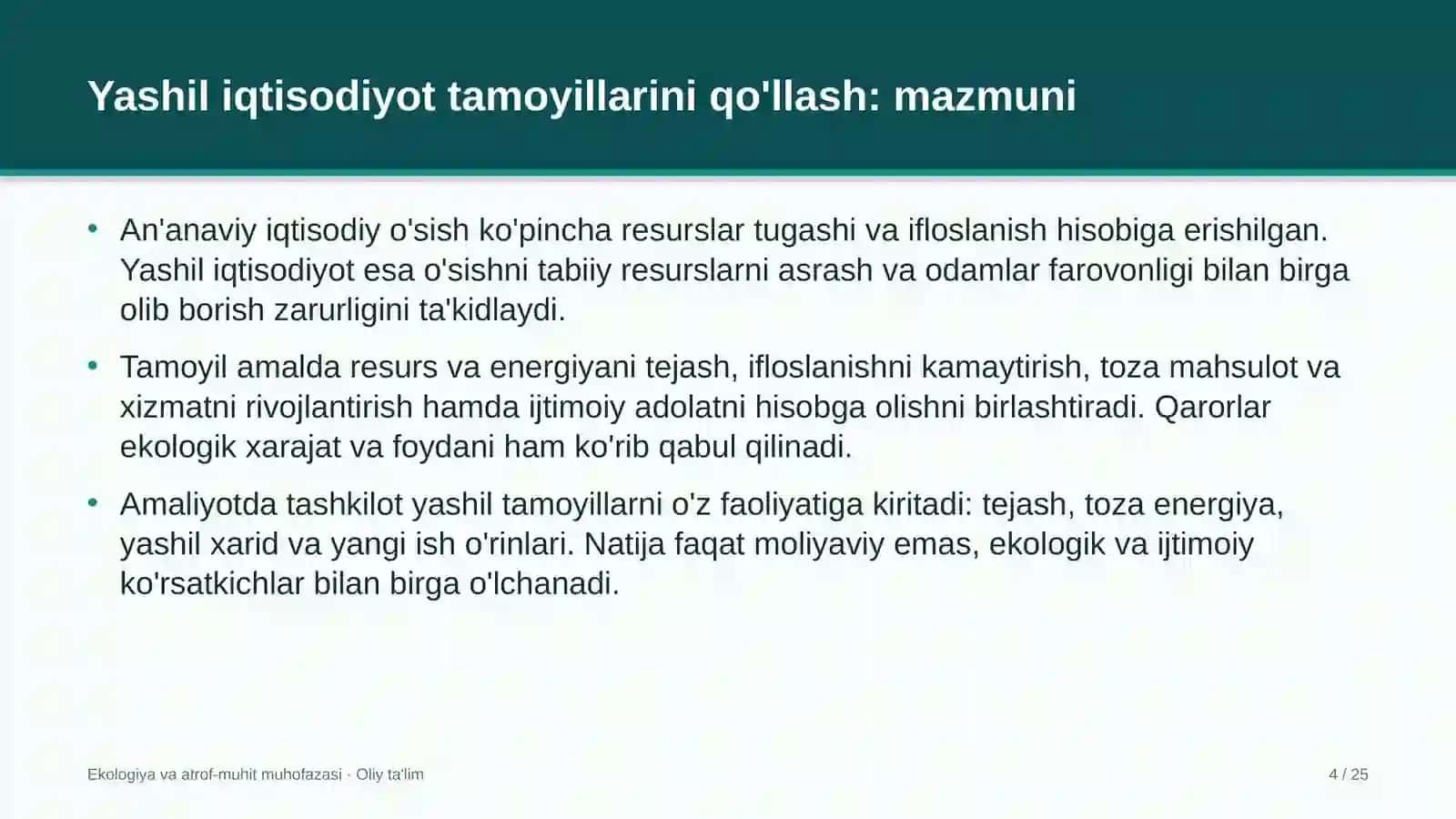 Ekologiya va Atrof-muhit Muhofazasi 4