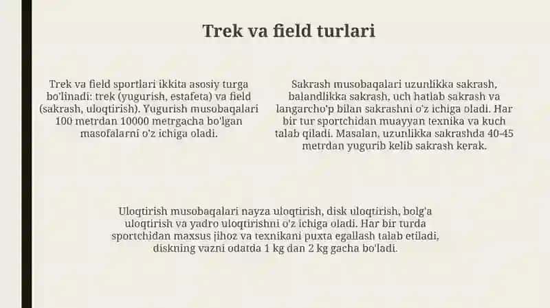 Trek va fieldga kirish 4