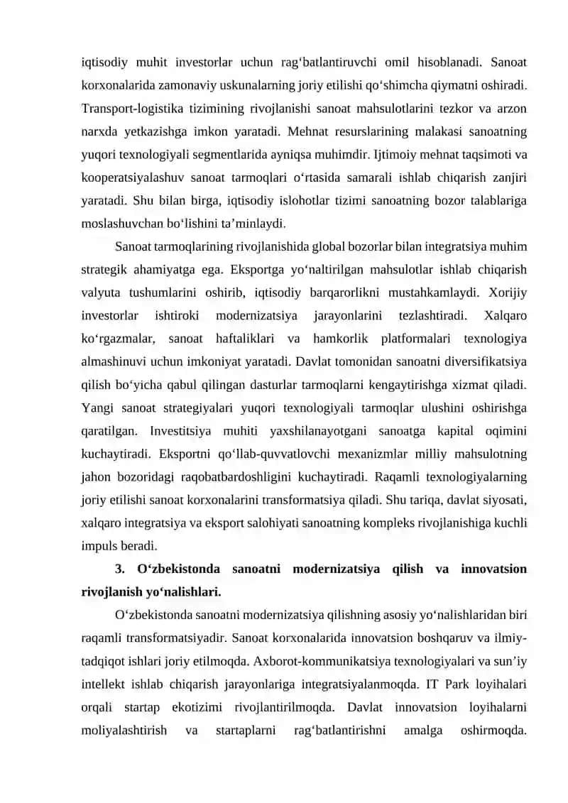 SANOAT - MILLIY IQTISODIYOTNING YETAKCHI TARMOG‘I 4