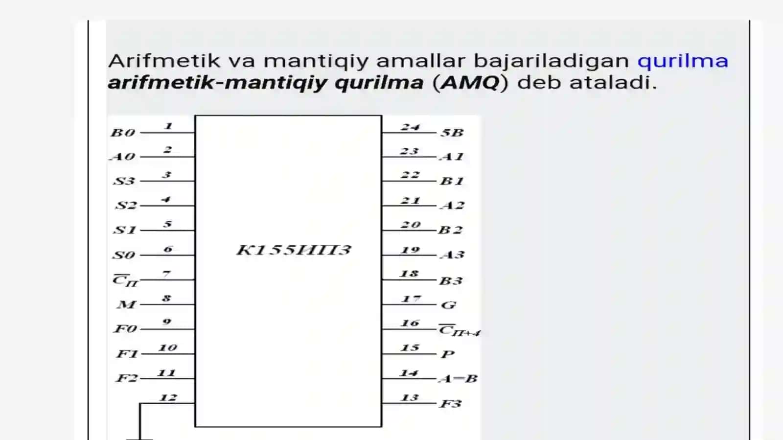 Arifmetik mantiqiy qurilma uning vazifalariva tashkil etuvchilari 4