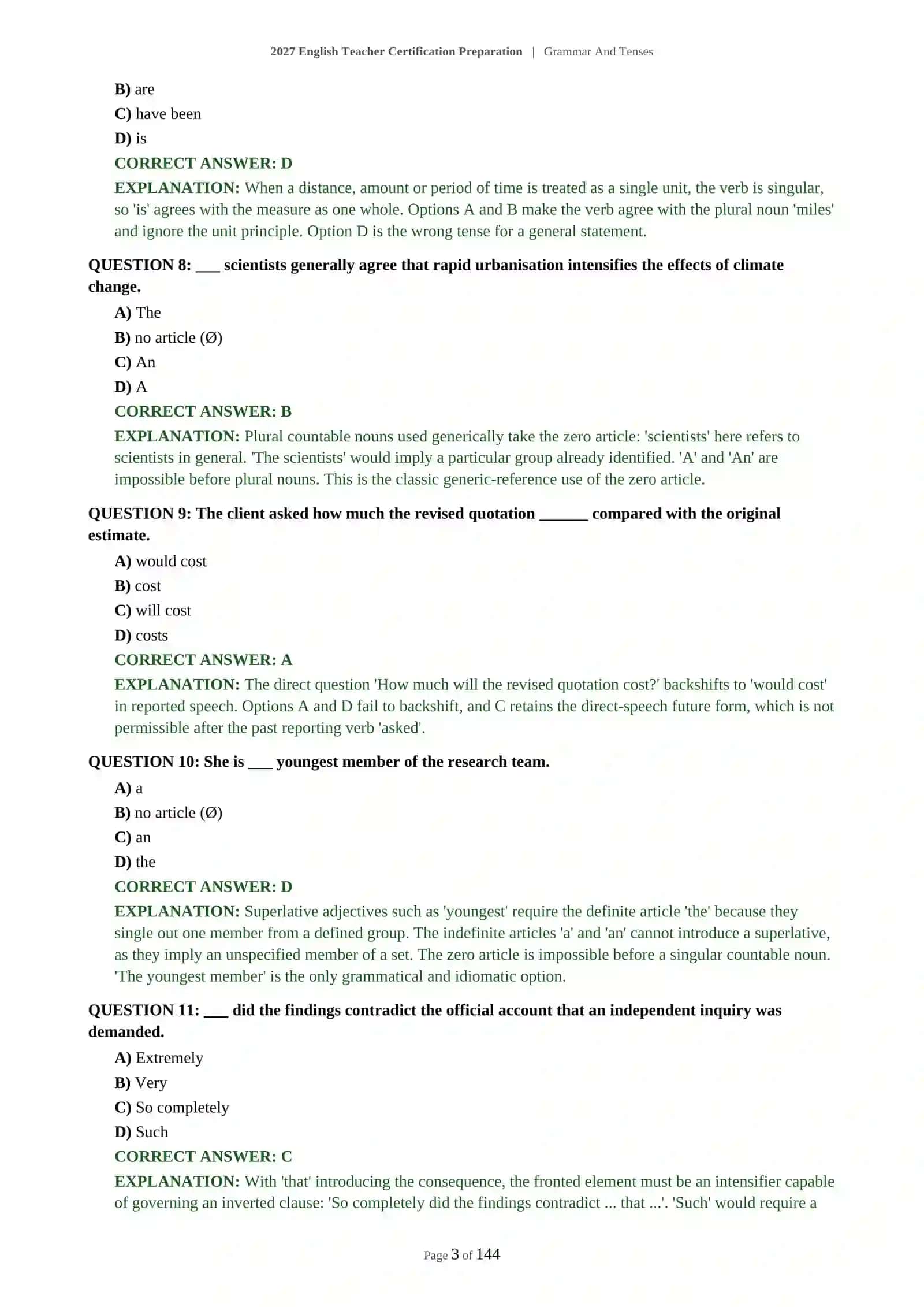 2027 English Teacher Certification Preparation | Grammar And Tenses 4