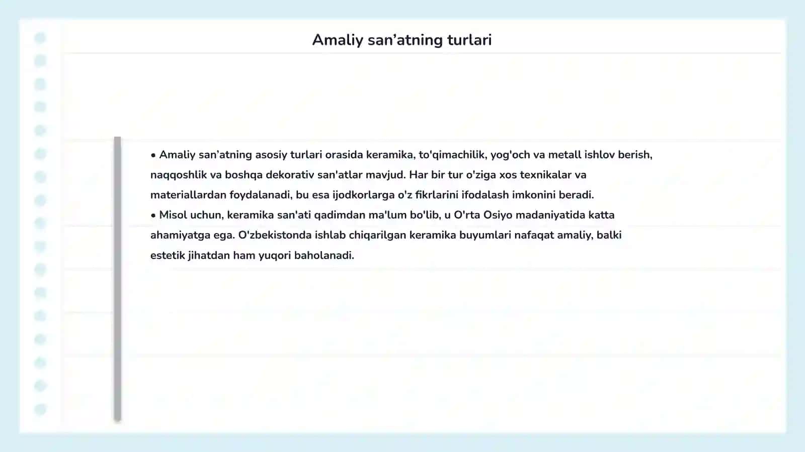 Amaliy san’at va uning turlari. Naqqoshlik san’ati haqida ma’lumot to’plash (Slayd ko’rinishida) 4