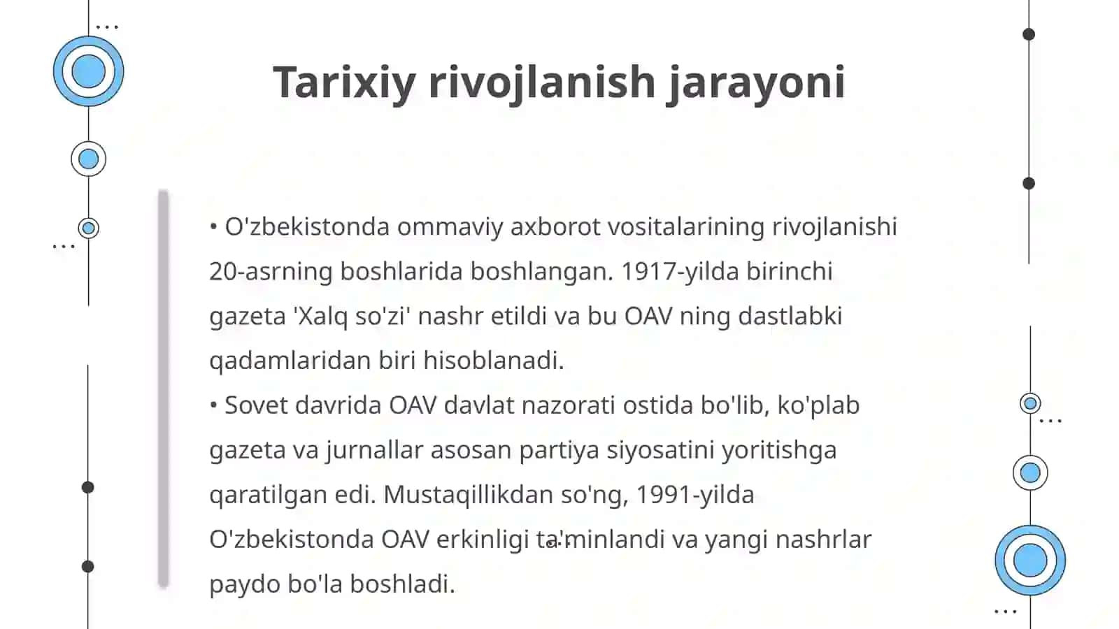 O'zbekiston Respublikasida ommaviy axborot vositalarining faoliyati 4