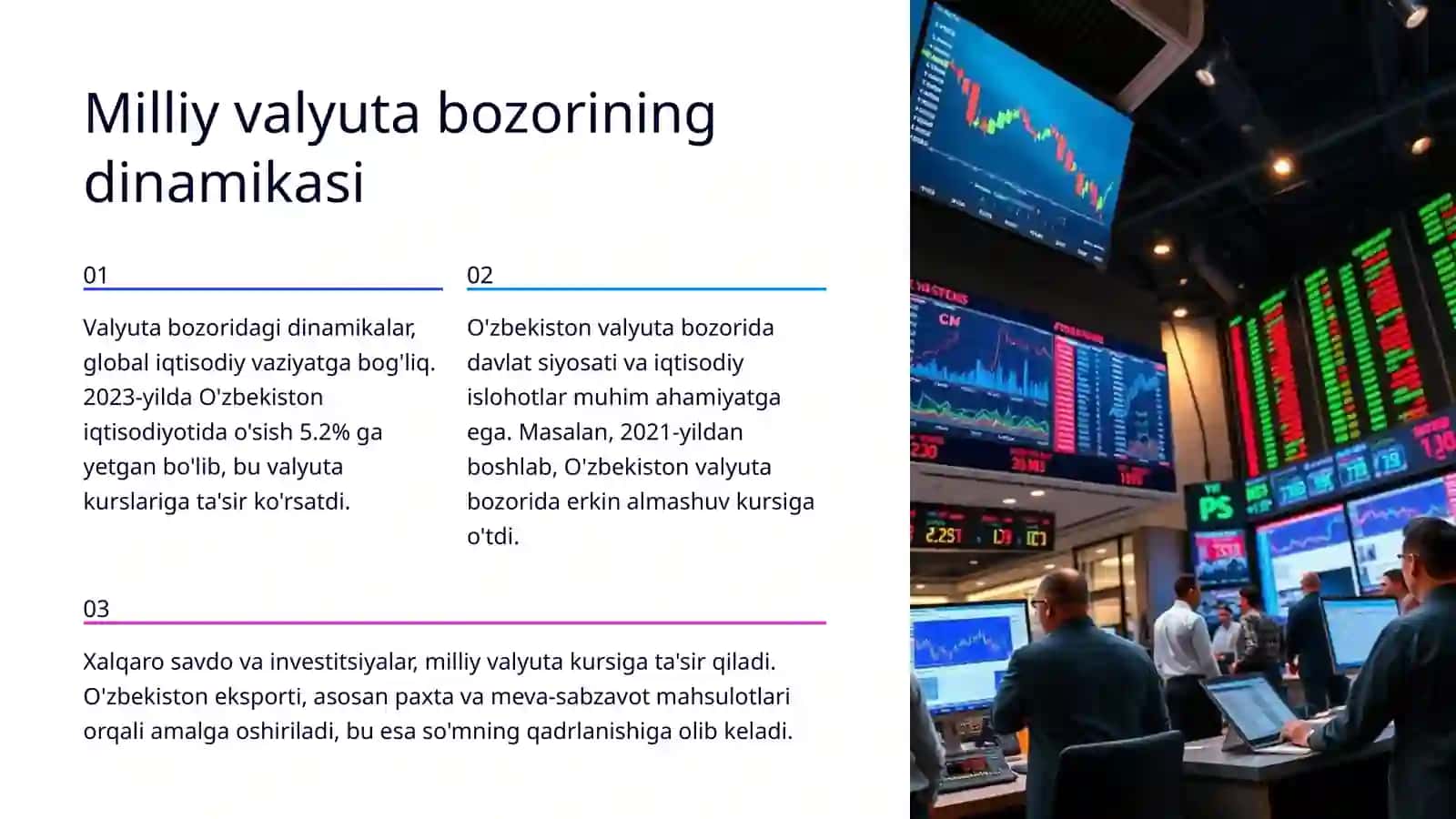 Milliy valyuta bozoridagi operatsiyalar va ularga ta'sir etuvchi omillar 4