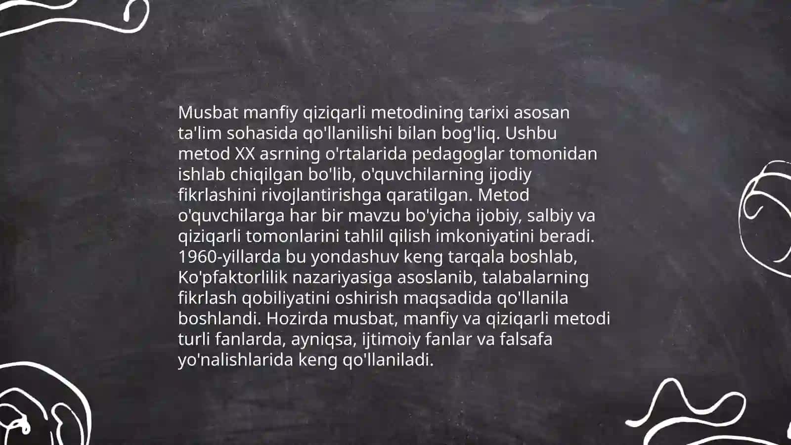 Musbat manfiy qiziqarli metodi 4