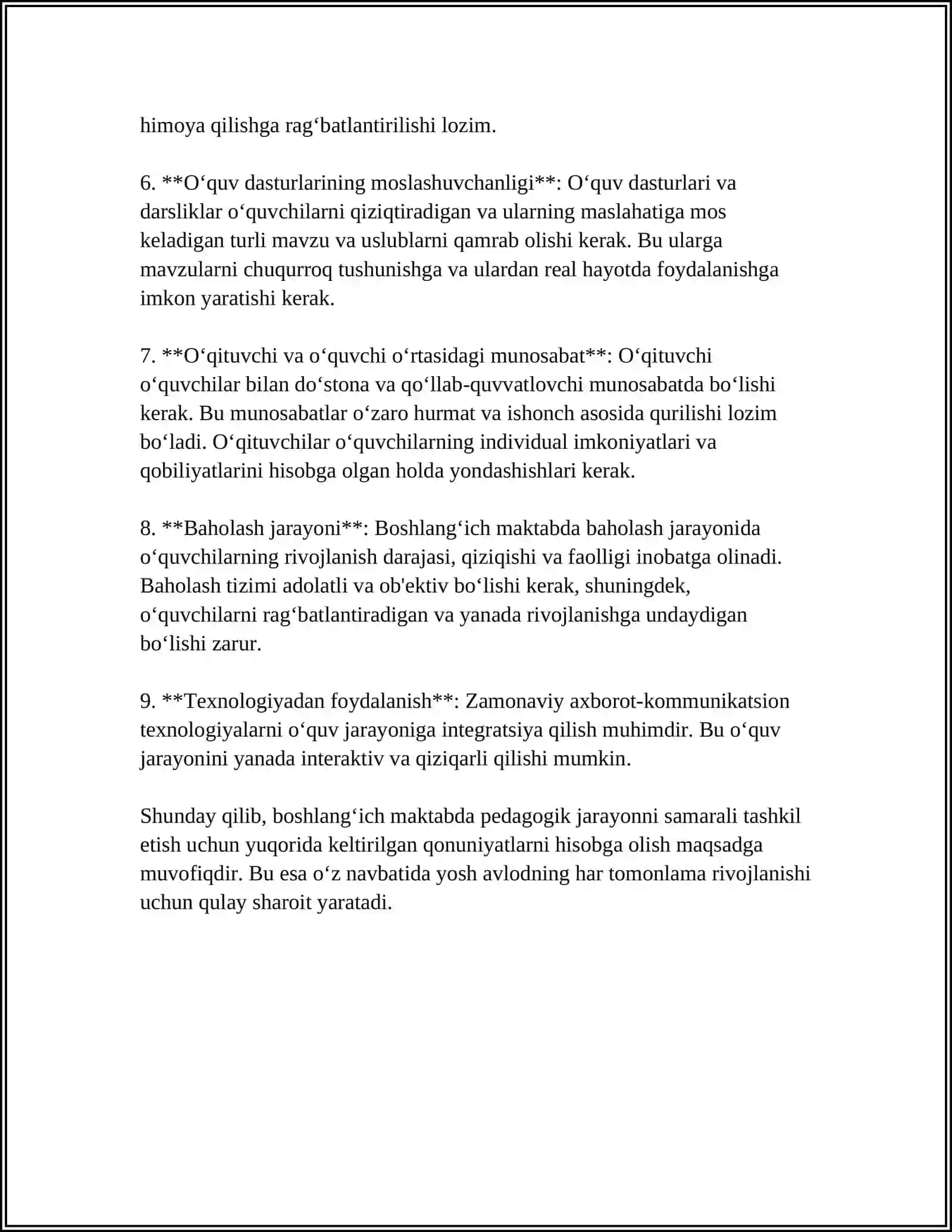 Boshlang‘ich maktabda pedagogik jarayonning qonuniyatları 4