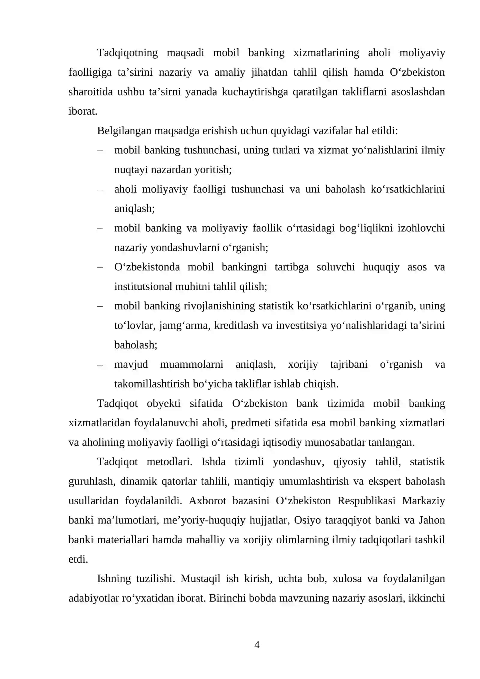 MOBIL BANKING XIZMATLARINING AHOLI MOLIYAVIY FAOLLIGIGA TA’SIRI 4