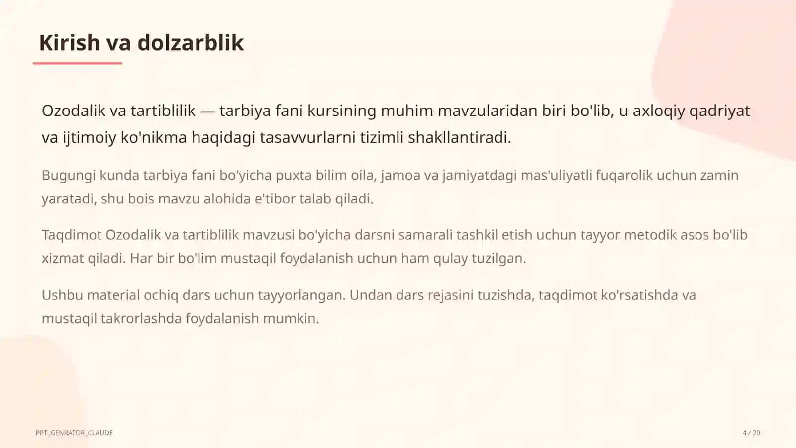 Ozodalik va tartiblilik (1-sinf) 4