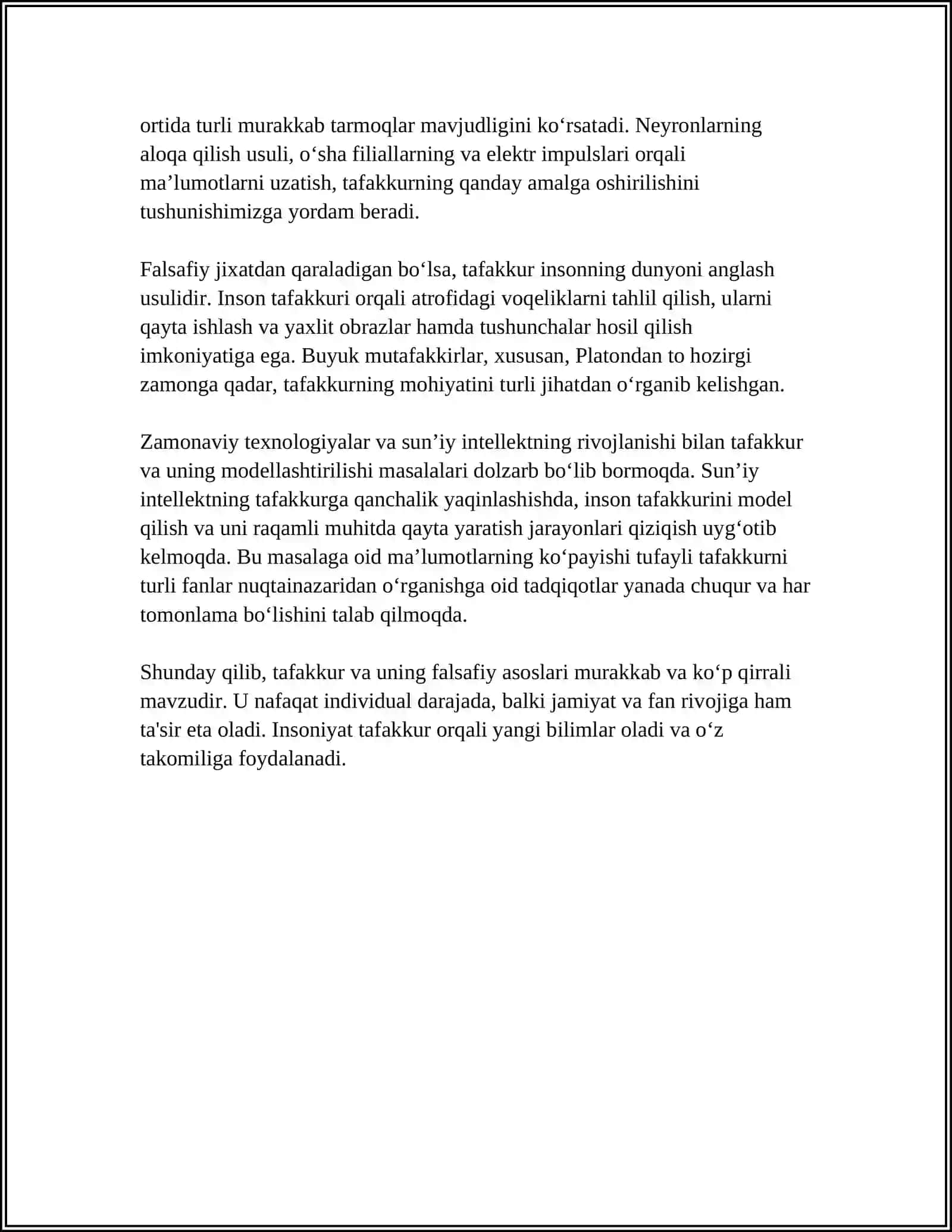 TAFAKKUR VA UNING SHAKILLARI. ARGUMENTATSIYA TANQIDIY FIKRLASH ASOSIY SIFATIDA 4