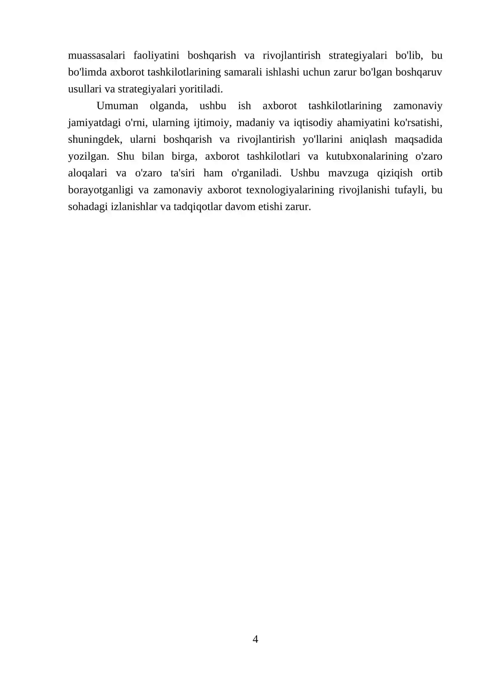 Axborot tashkilotlari. Kutubxonalar va axborot tashkilotlarining turlari. Axborot kutubxona muassasalari turlari 4