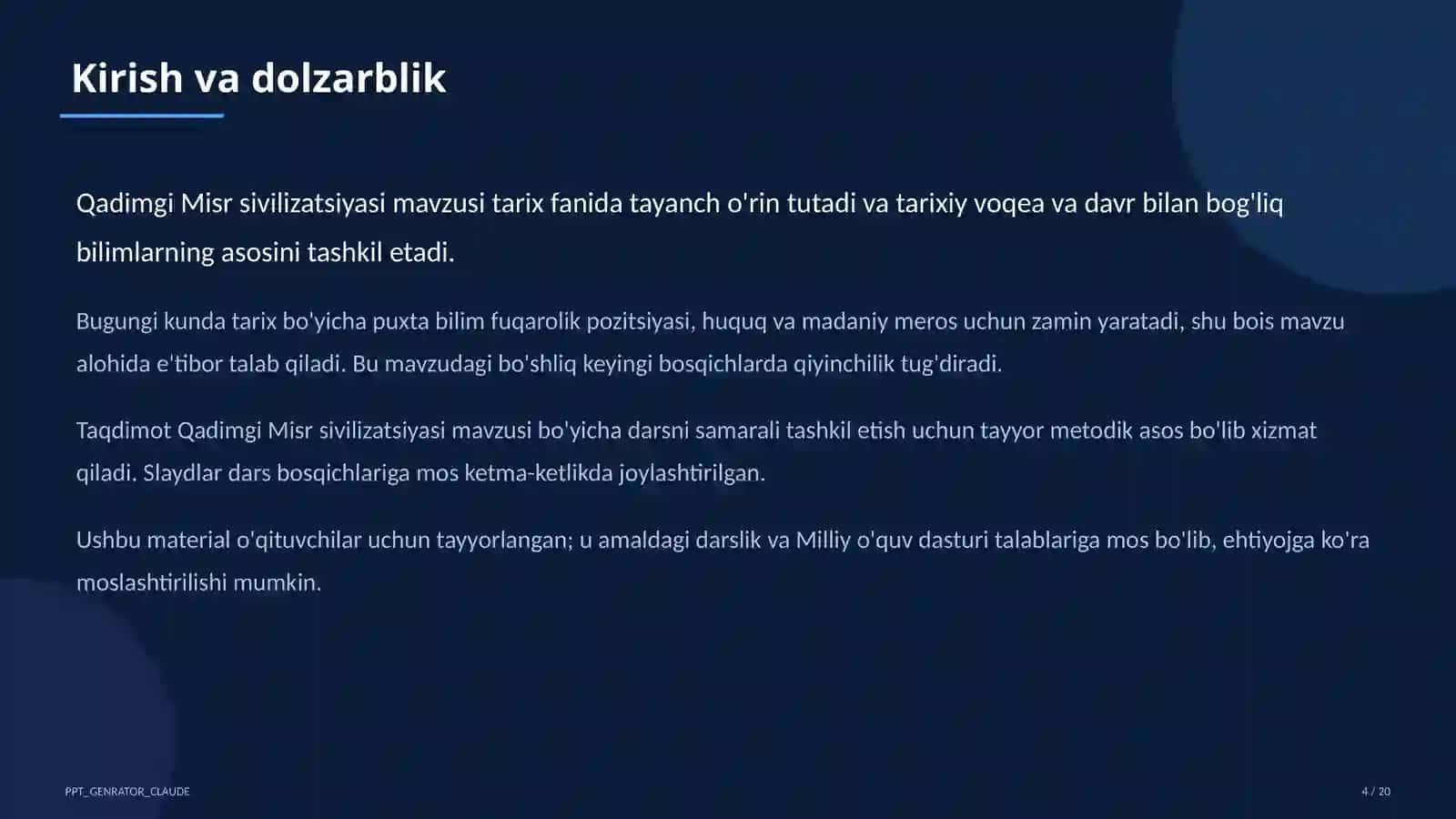 Qadimgi Misr sivilizatsiyasi (6-sinf) 4