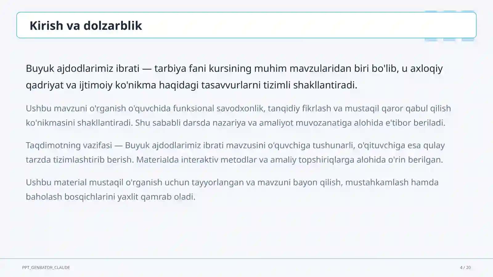 Buyuk ajdodlarimiz ibrati (6-sinf) 4