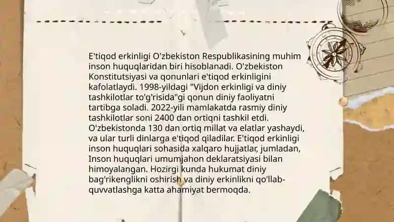 Vijdon va e'tiqod erkinligining ta'rifi 4