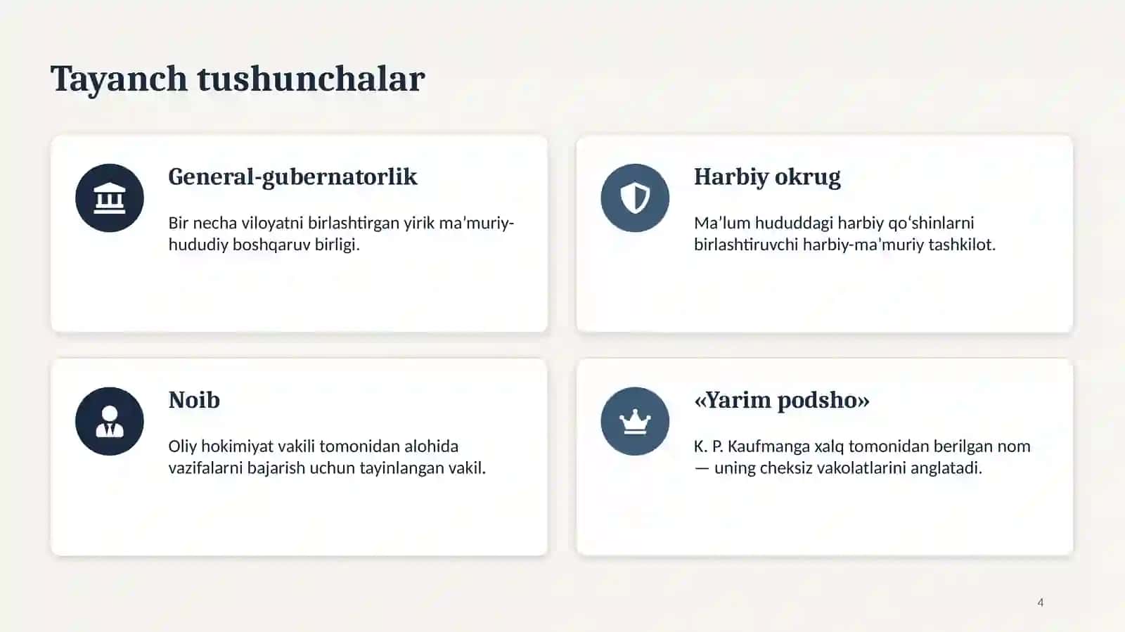 OCHIQ DARS · O‘ZBEKISTON TARIXI · 9-SINF 4