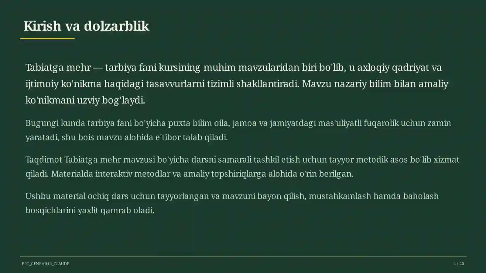 Tabiatga mehr (3-sinf) 4